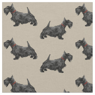 Scottie Dog with Tartan Collar Fabric