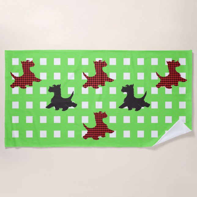 Scottie Dogs Beach Towel (Front)