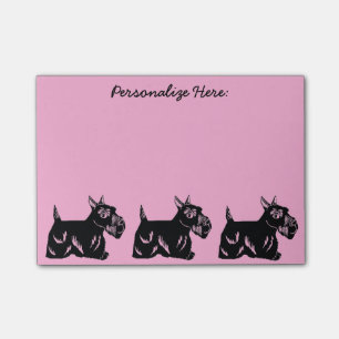 Scottie Dogs Pink Custom Post-it® Notes 4 x 3