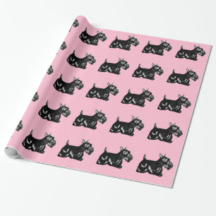 Scottie Dogs with Pink Wrapping Paper