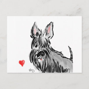 Scottie in love postcard