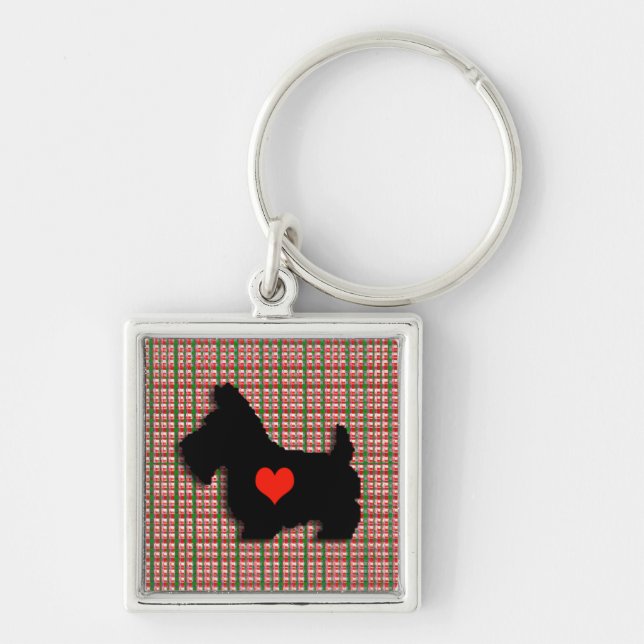 Scottie Love Heart Keychain (Front)