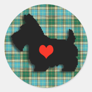Scottie Love Heart Sticker