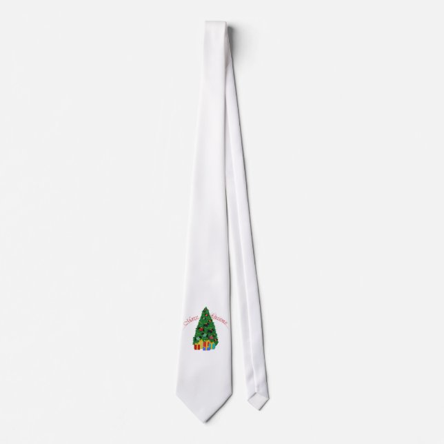 Scottie Ornaments Christmas Tree Tie (Front)