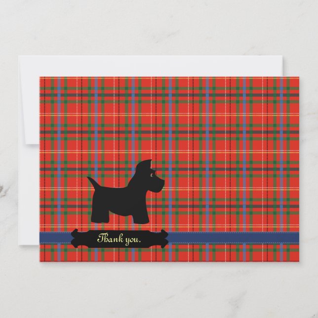 Scottie Plaid Personalised Cards (Front)