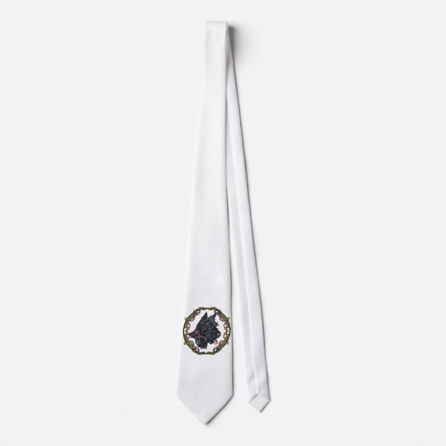 Scottie Portrait Celtic Knotwork Tie (Front)