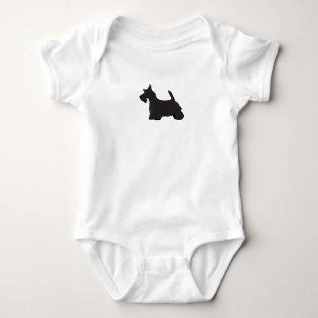 Scottie Scottish Terrier Basic Breed SIlhouette Baby Bodysuit (Front)