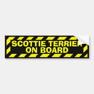 Scottie Terrier on board yellow caution sticker