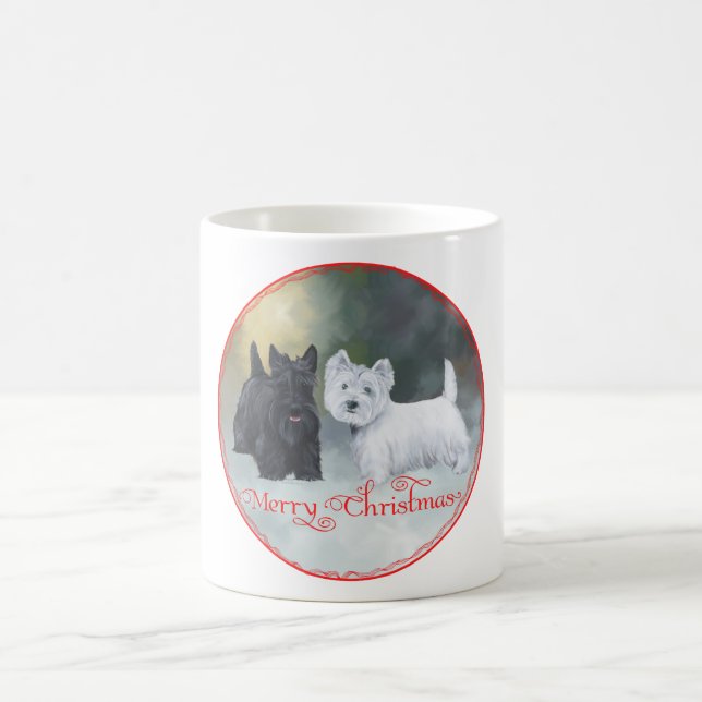 Scottie Westie  Christmas Coffee Mug (Center)