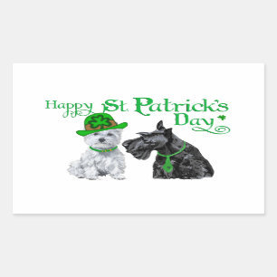 Scottie & Westie St. Paddy's Day Rectangular Sticker