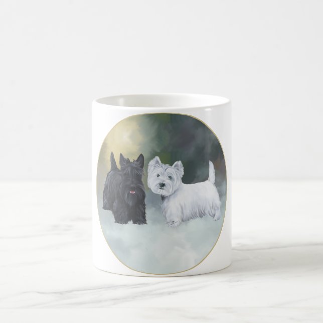 Scottie Westie Wintertime Coffee Mug (Center)