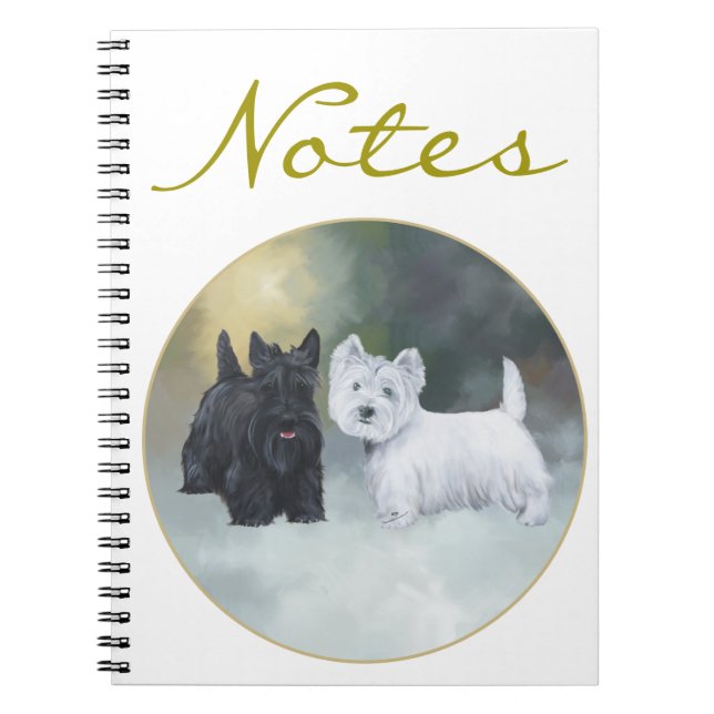 Scottie Westie Wintertime Spiral Notebook (Front)