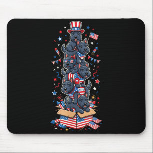 Scottierrier Aamerican Usa Flag Memorial Day 4th Mouse Pad