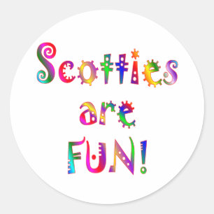 Scotties are Fun Classic Round Sticker