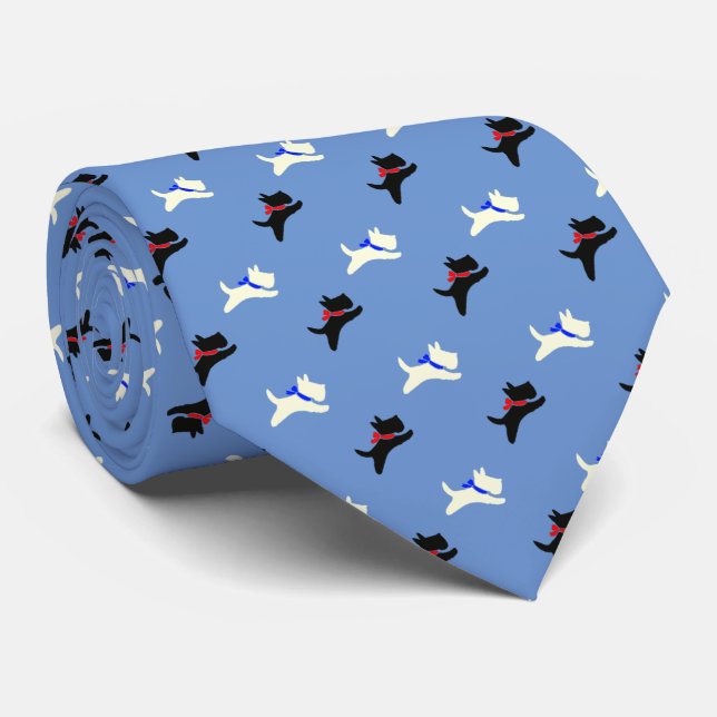 Scotties At Play Personalise Tie (Rolled)