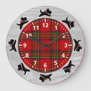 Scotties On The Run Large Clock