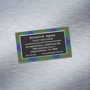 Scottish Accent Clan Agnew Tartan Magnetic Business Card