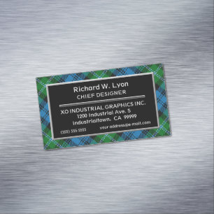 Scottish Accent Clan Lyon Tartan Magnetic Business Card
