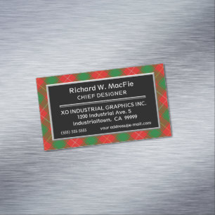 Scottish Accent Clan MacFie Tartan Magnetic Business Card
