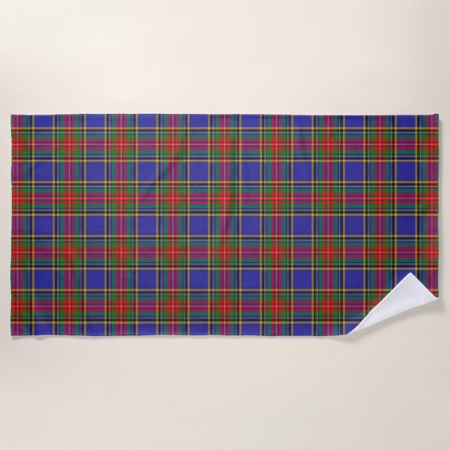 Scottish Accents Clan MacBeth Tartan Beach Towel (Front)
