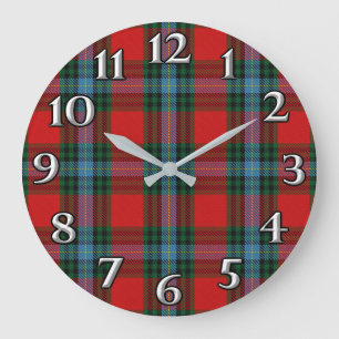 Scottish Accents Clan MacLea Livingstone Tartan Large Clock