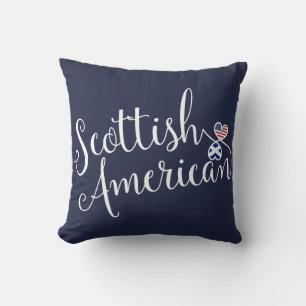Scottish American Entwined Hearts Throw Cushion
