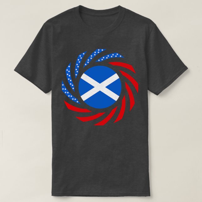 Scottish American Multinational Patriot Flag Serie T-Shirt (Design Front)