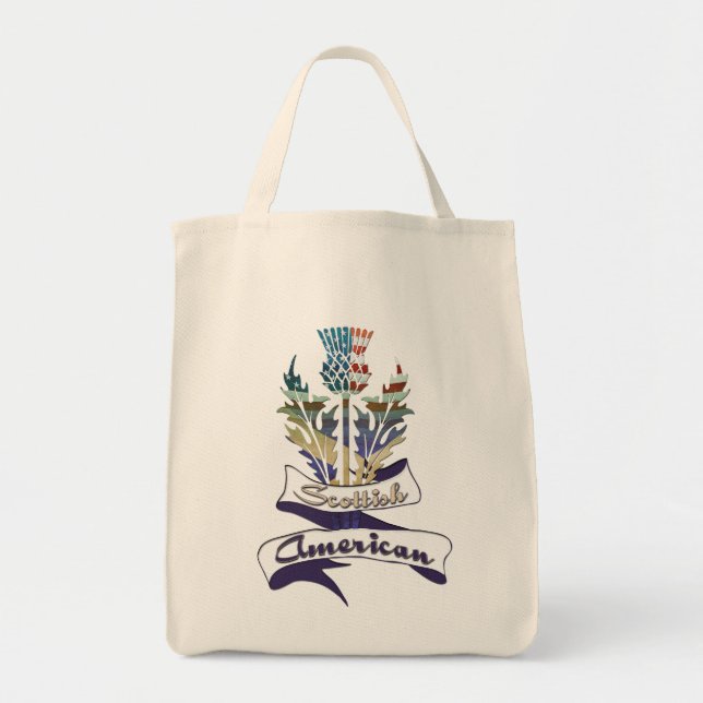 Scottish American Thistle Tote Bag (Front)