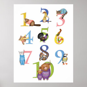 Scottish animals 1-10 numbers poster