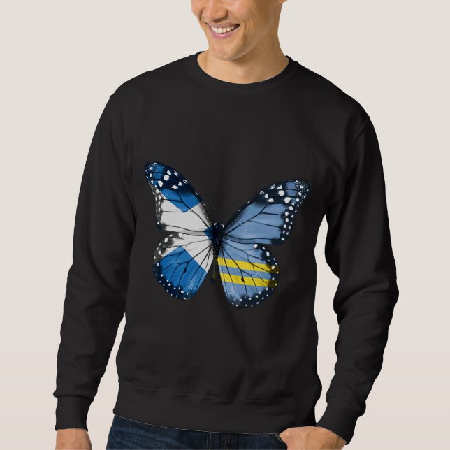 Scottish Aruban Flag Butterfly Sweatshirt (Front)