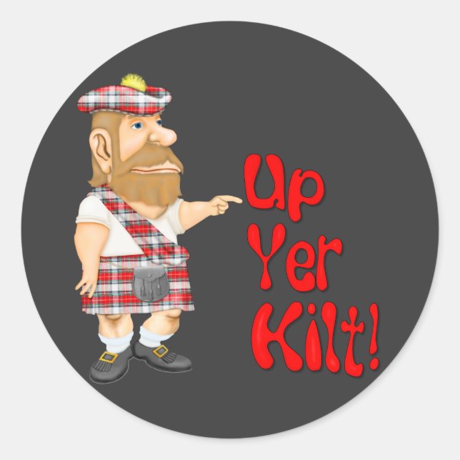 Scottish Attitude Classic Round Sticker (Front)