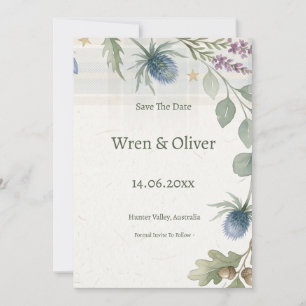 Scottish Australian Botanical Save the Date Card