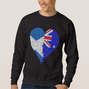 Scottish Australian Flag Heart Sweatshirt