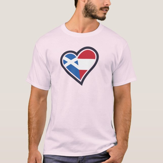 Scottish Austrian Heart – Love Scotland & Austria T-Shirt (Front)