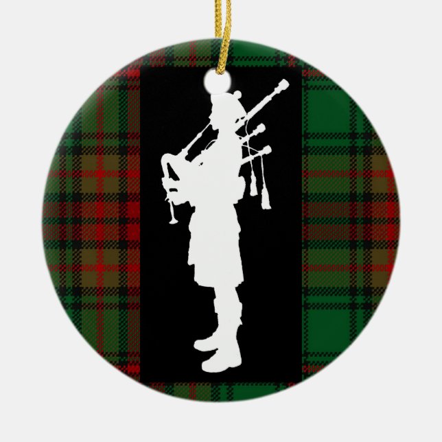 Scottish Bagpiper Ceramic Tree Decoration (Front)