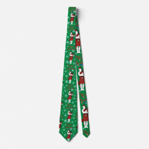 Scottish Bagpiper Merry Christmas with Snowflakes Tie