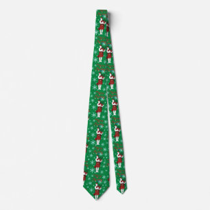 Scottish Bagpiper Merry Christmas with Snowflakes Tie
