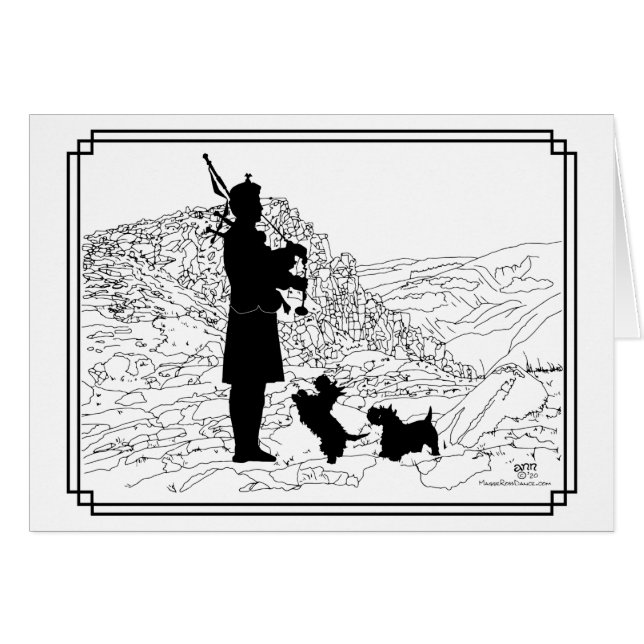 Scottish Bagpipes and Scottish Terriers (Front Horizontal)