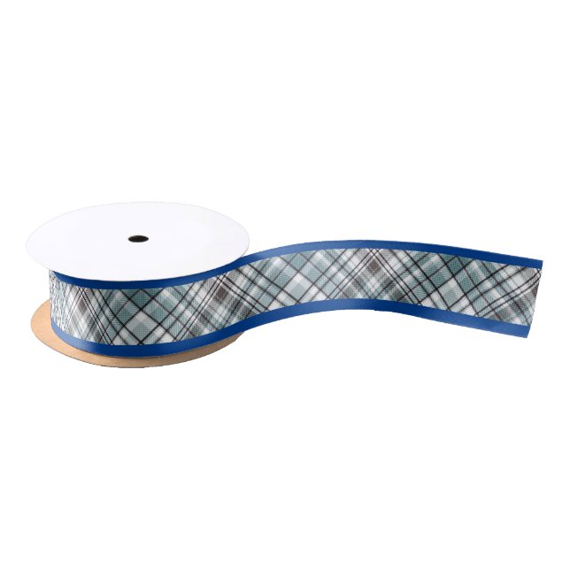 Scottish ,black and white ,tartan,stylish, classic satin ribbon (Spool)