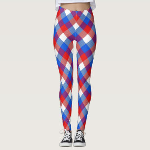 Scottish Blast Red White and Blue Tartan Leggings