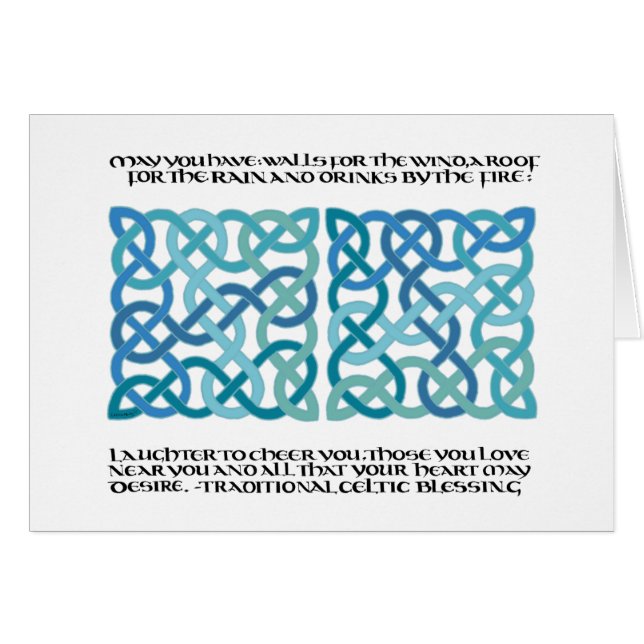 Scottish Blessing Calligraphy with Celtic Knots (Front Horizontal)