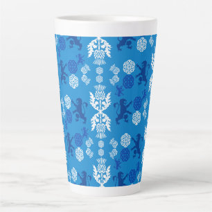 Scottish Blue And White Latte Mug