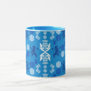 Scottish Blue And White Mug