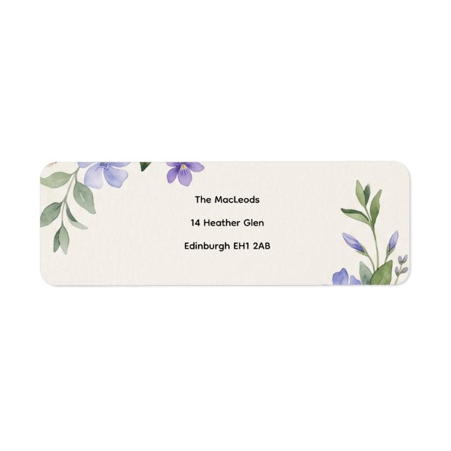Scottish Bluebell Thistle Return Address Label (Front)