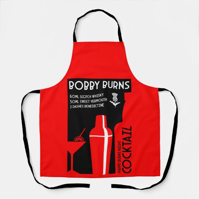 Scottish Bobby Burns Whiskey Cocktail Apron (Front)