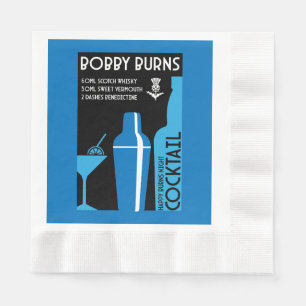 Scottish Bobby Burns Whiskey Cocktail Napkin