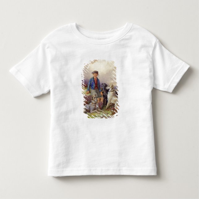 Scottish boy with wolfhounds in a Highland landsca Toddler T-Shirt (Front)