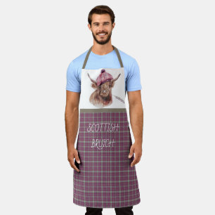 Scottish Bruich (Cook) Pink and Brown Plaid Apron