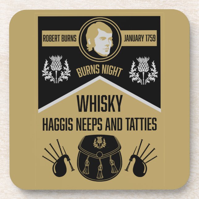 Scottish Burns Night Coaster (Front)