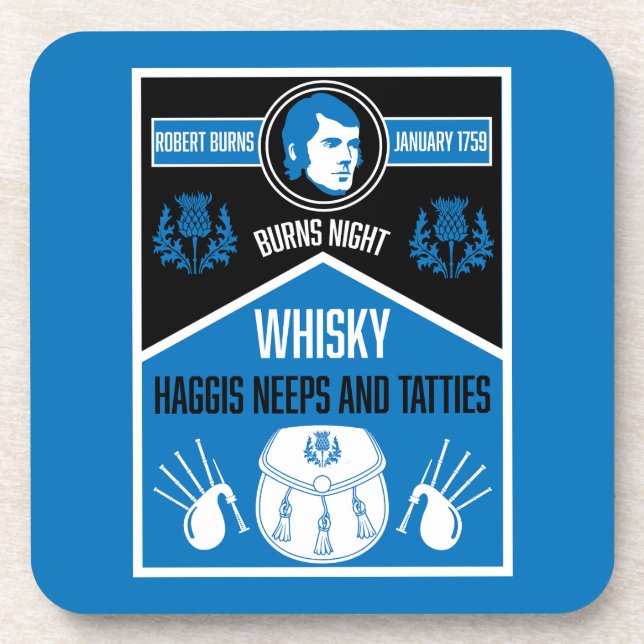 Scottish Burns Night Coaster (Front)